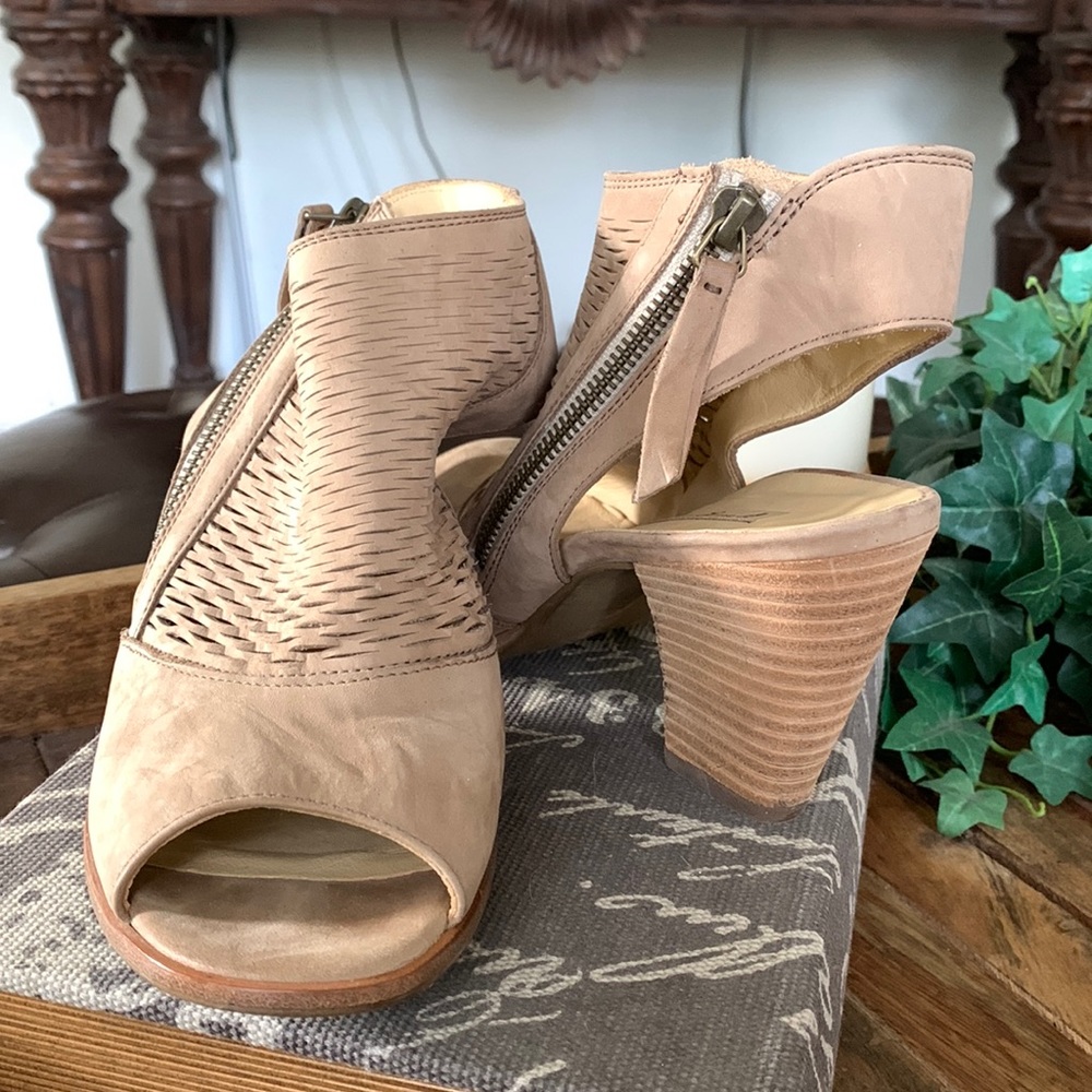 Paul green peep toe booties tan,like new wore once.